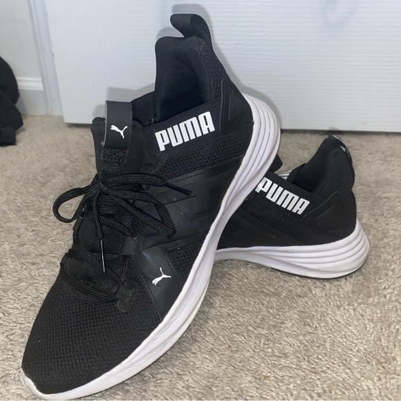 Puma Shoes - PUMA Womens Black and White Athletic Sneakers